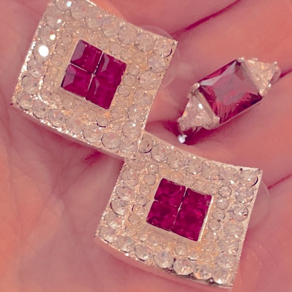 Gorgeous Rubies, CZ’s & Sterling Ring to match♥️♥️ - Picture 8 of 10